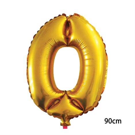 40inç 0 Rakamı Folyo Balon Gold 90cm