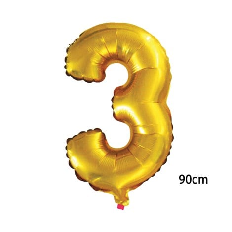 40inç 3 Rakamı Folyo Balon Gold 90cm
