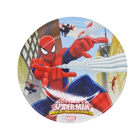 8li Örümcek Adam Spiderman Baskılı Kağıt Tabak