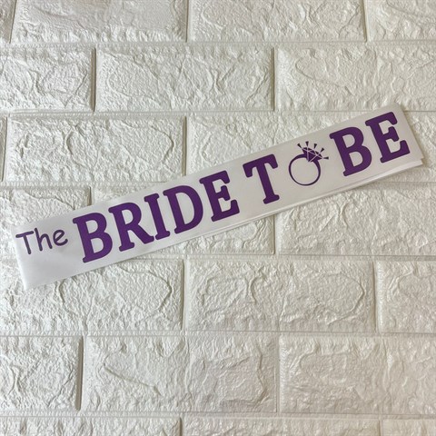 Bride To Be Yazılı Kuşak Mor-Beyaz