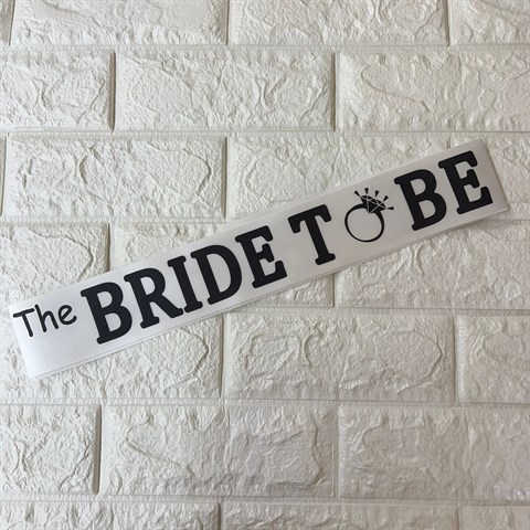 Bride To Be Yazılı Kuşak Siyah-Beyaz