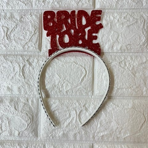 Bride To Be Yazılı Plastik Taç Kırmızı