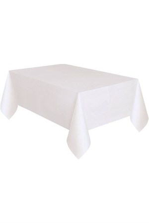 120x180Cm Plastik Masa Örtüsü Beyaz