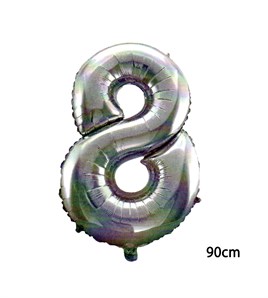 40inç 8 Rakamı Folyo Balon Gümüş 90cm