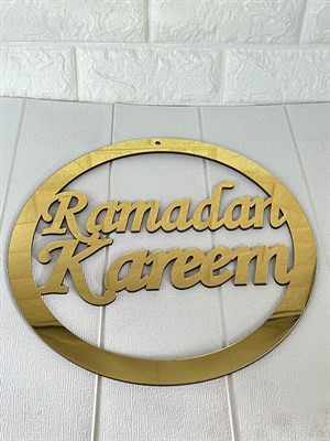 Ramadan Kareem Yazılı Asma Süs Gold